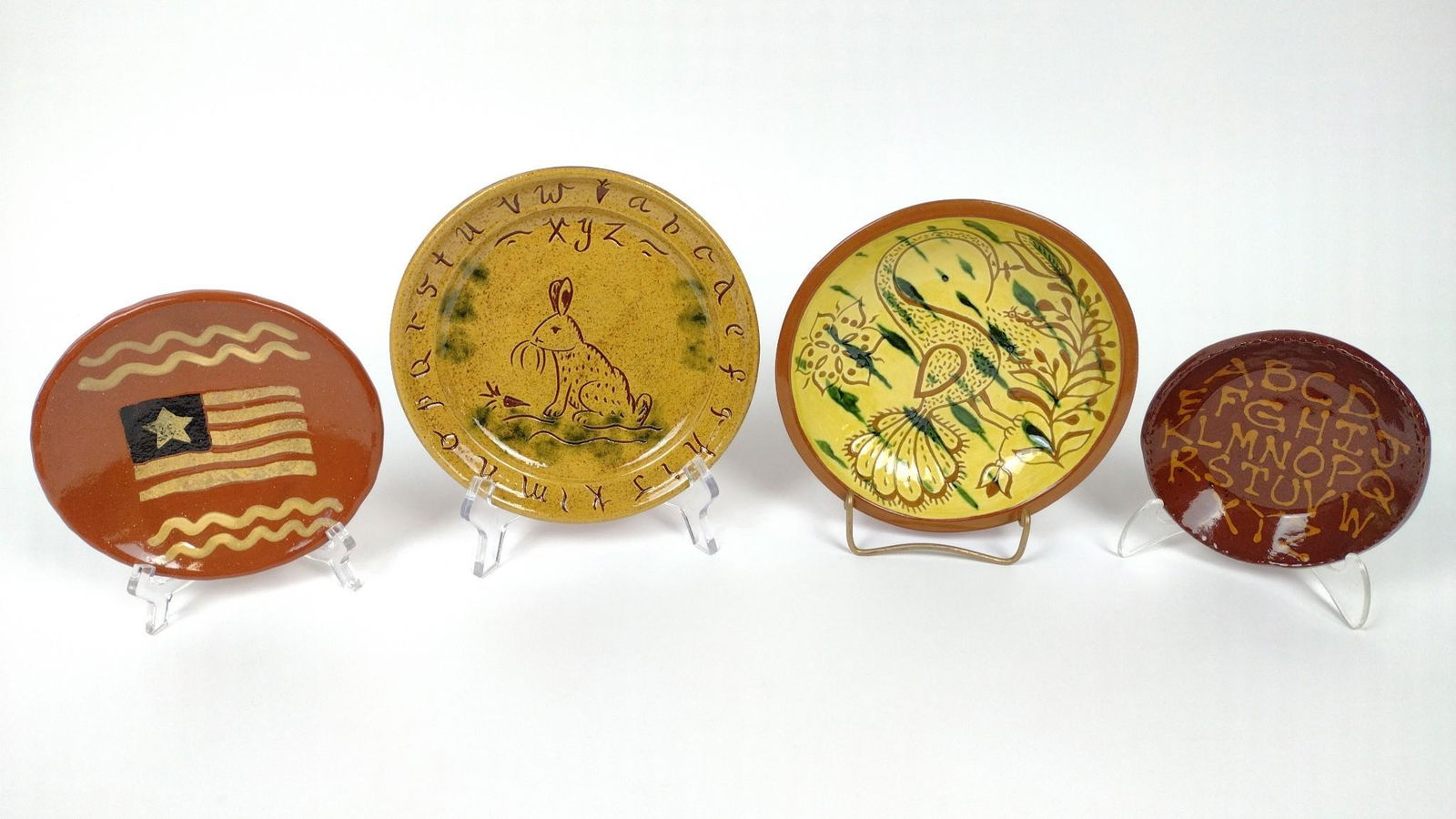 4 Signed Redware Dishes incl Zettlemoyer (1 of 5)