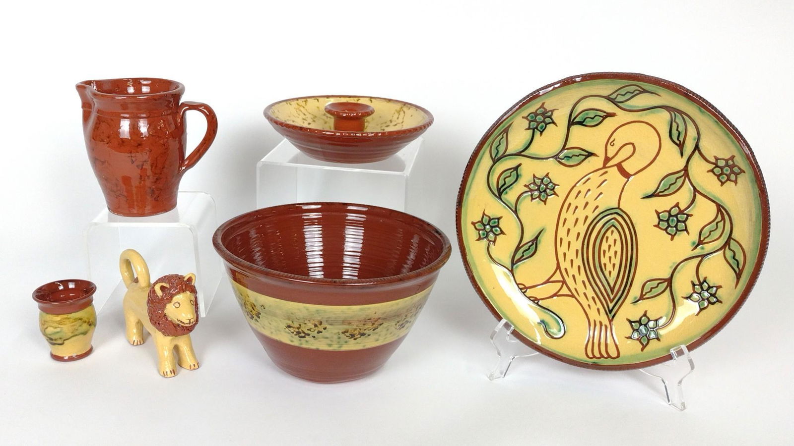 6 Pcs Jeff White Redware (1 of 7)