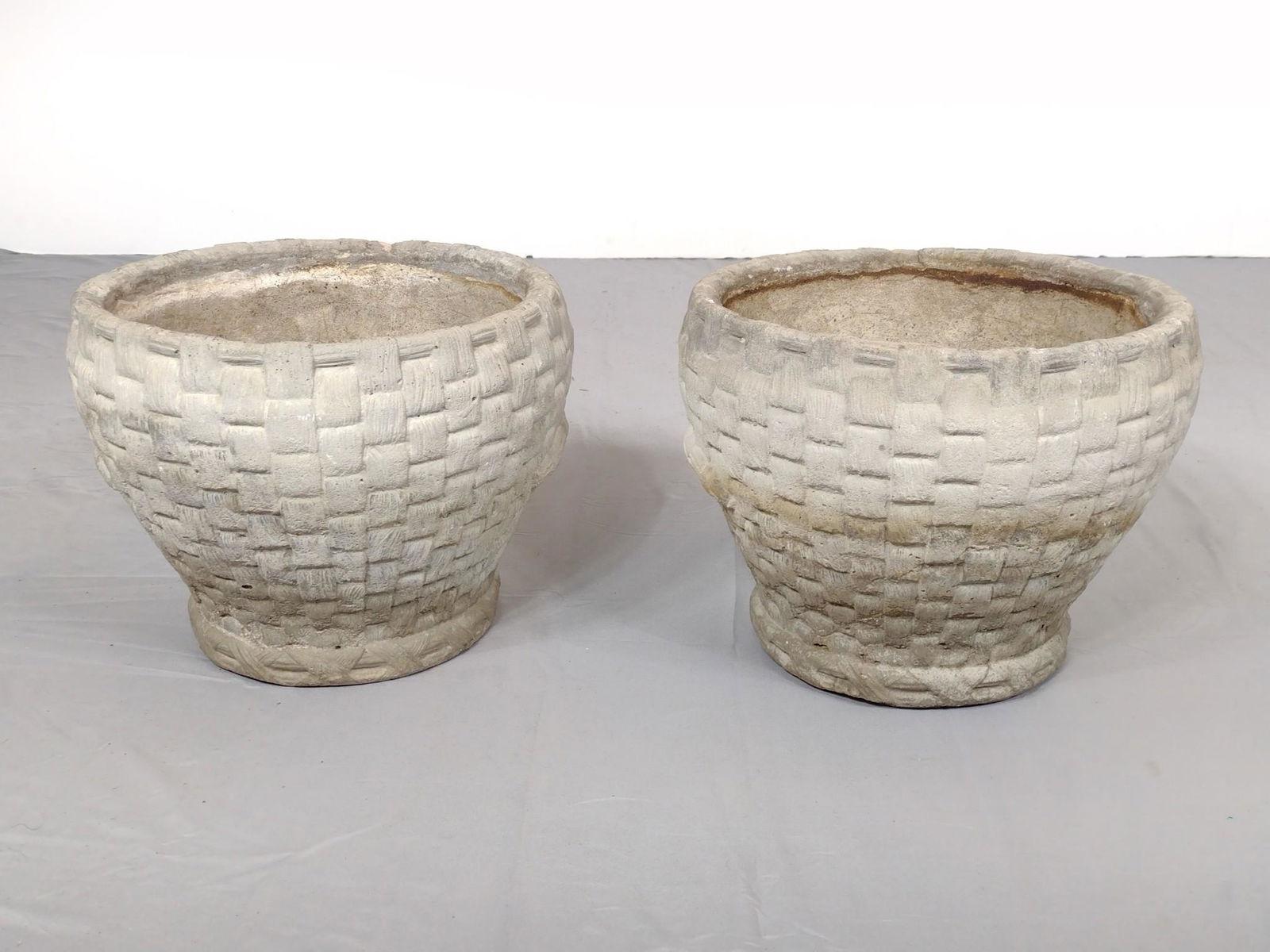 Pair Cement Planters (1 of 4)