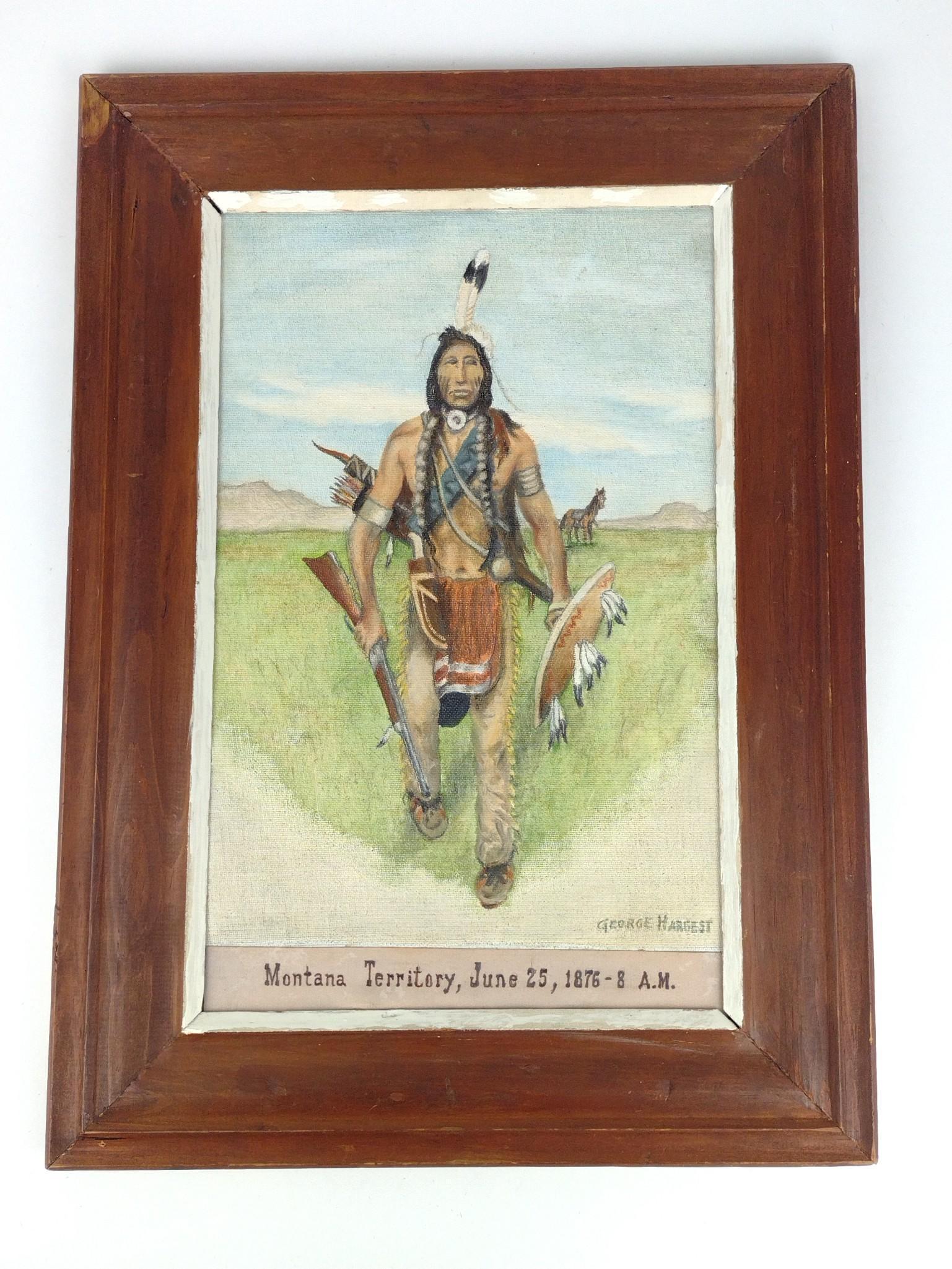 George Harvest Montana Territory, June 35, 1876 - 8: Overall with frame 19-1/4" high x 14" wide. DP. IMPORTANT: Before bidding, please read the terms and conditions. When you registered for the auction you agreed to these terms and will be required to c