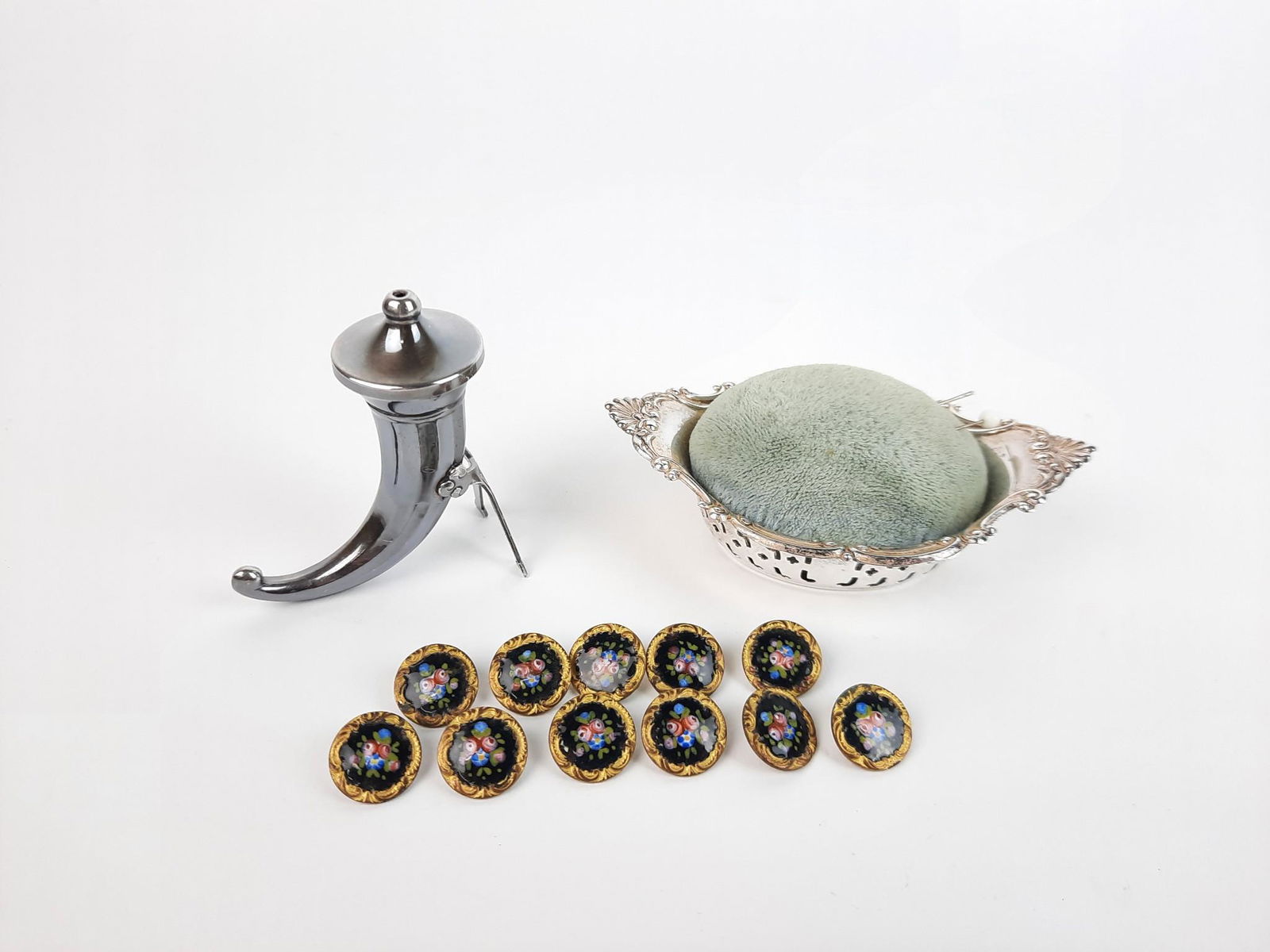 13 Pcs Sterling Sewing Notions and Buttons (1 of 11)