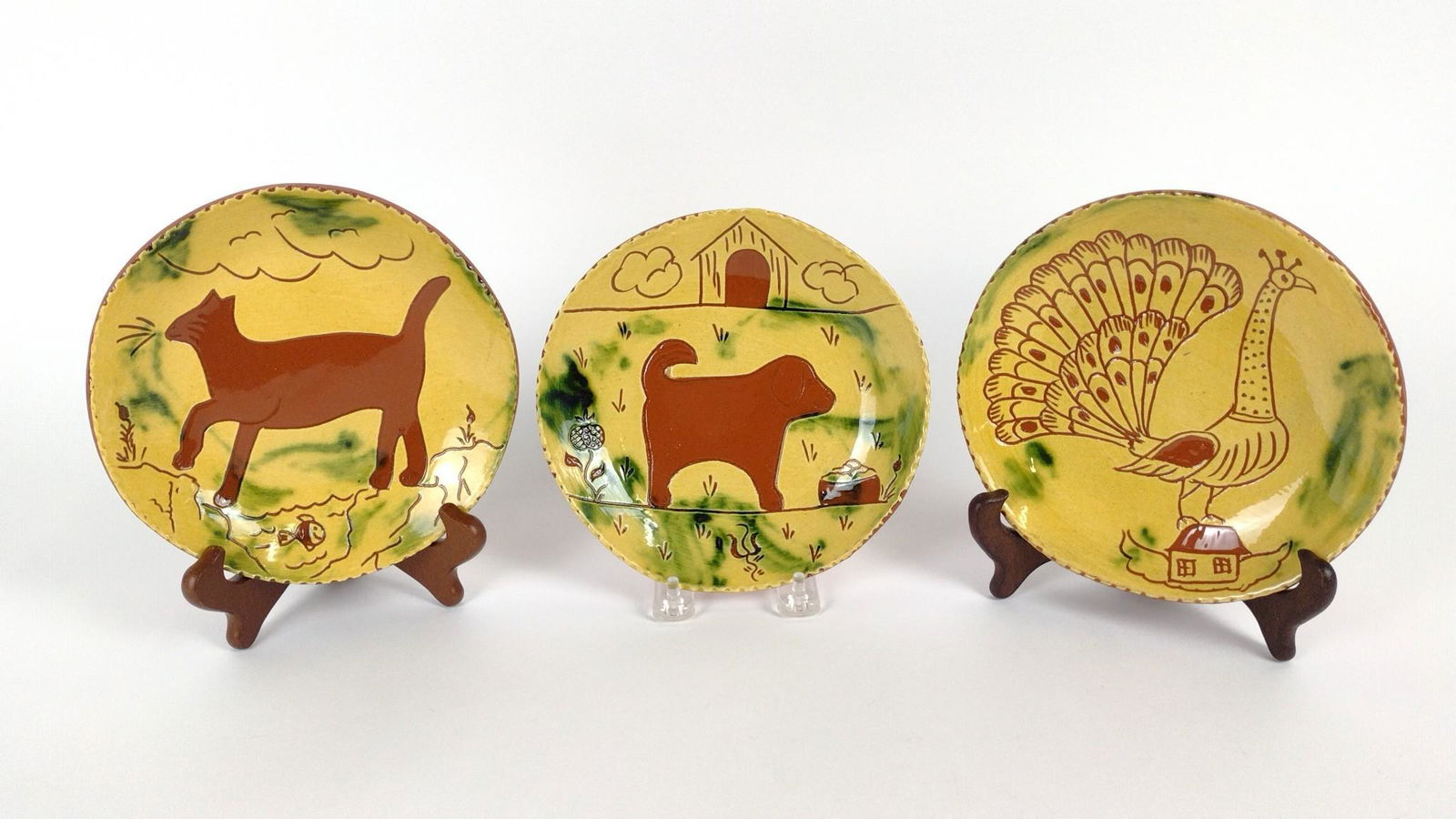 3 Breininger Redware Plates (1 of 4)