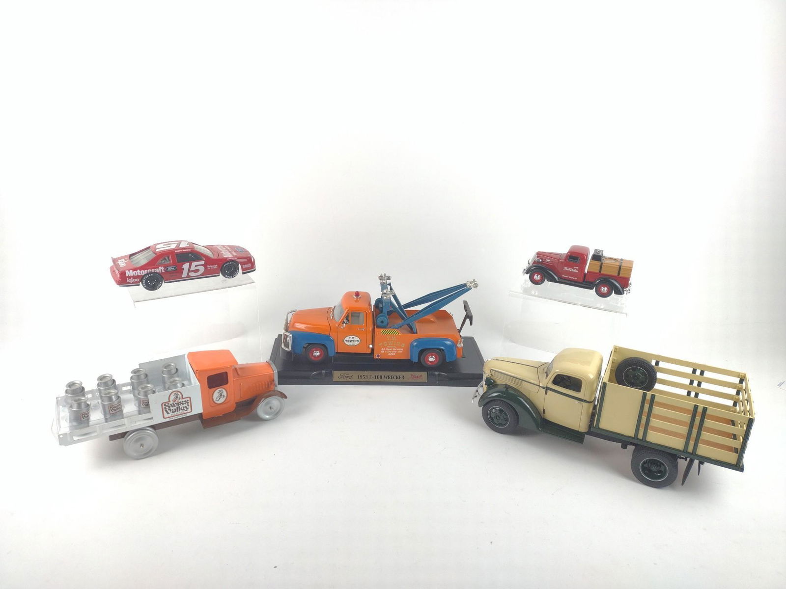 6 Vintage Toys Incl Ford: Also includes Revell Racecar. 6 1/4" to 14" long x 2" to 5 4" high. JK IMPORTANT: Before bidding, please read the terms and conditions. When you registered for the auction you agreed to these terms an