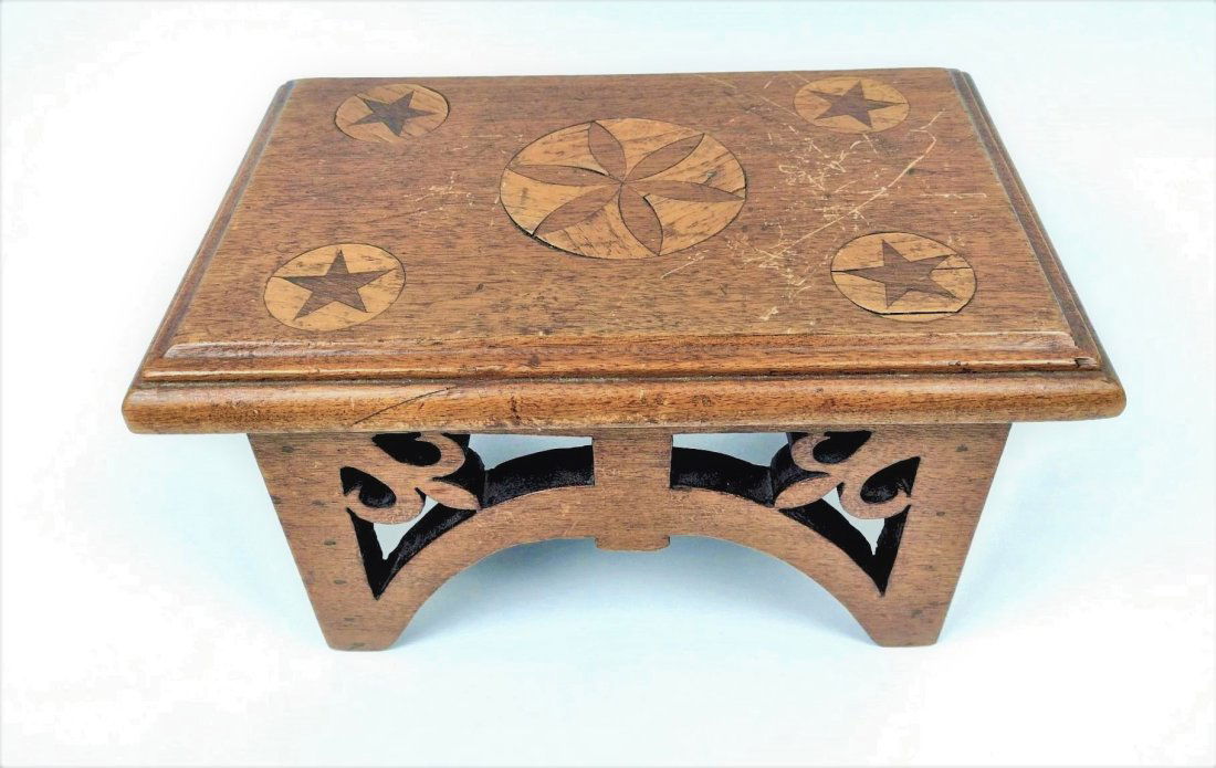 1882 Signed Folk Art Stool (1 of 6)