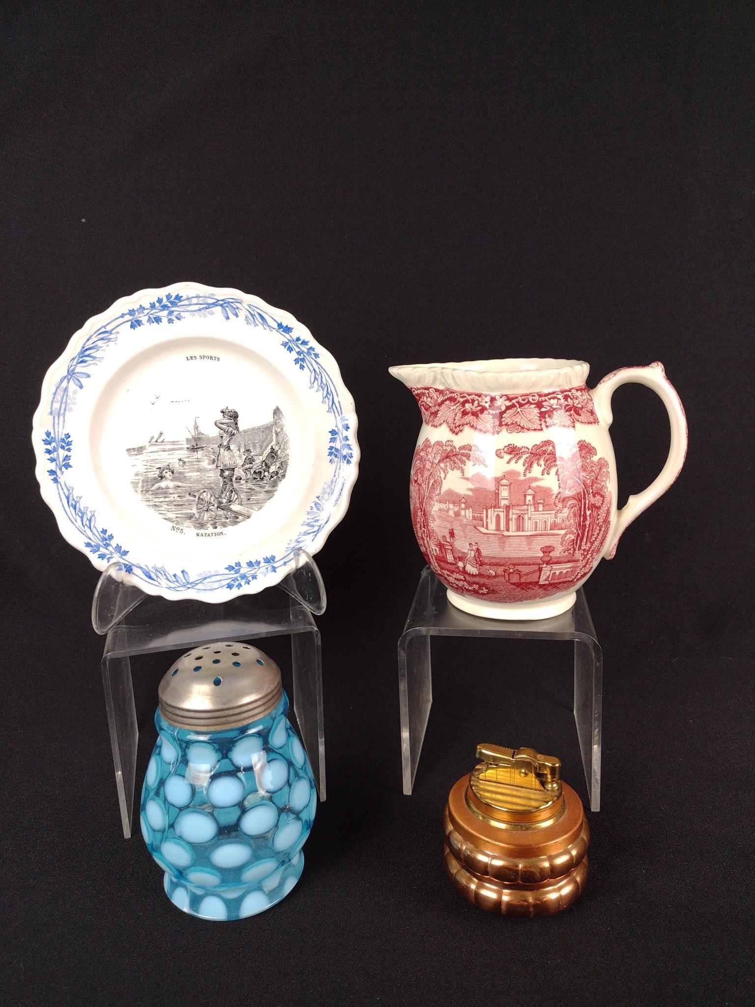 4 Pcs incl Transferware, Lighter and Coin Spot Sugar (1 of 9)