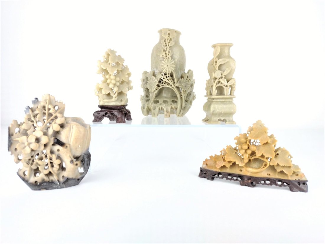 5 Pcs Soapstone Incl Vase (1 of 5)