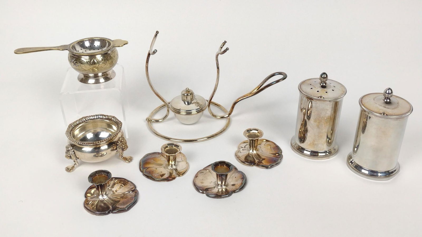 9 Pcs Silverplate incl Candle Holders (1 of 5)