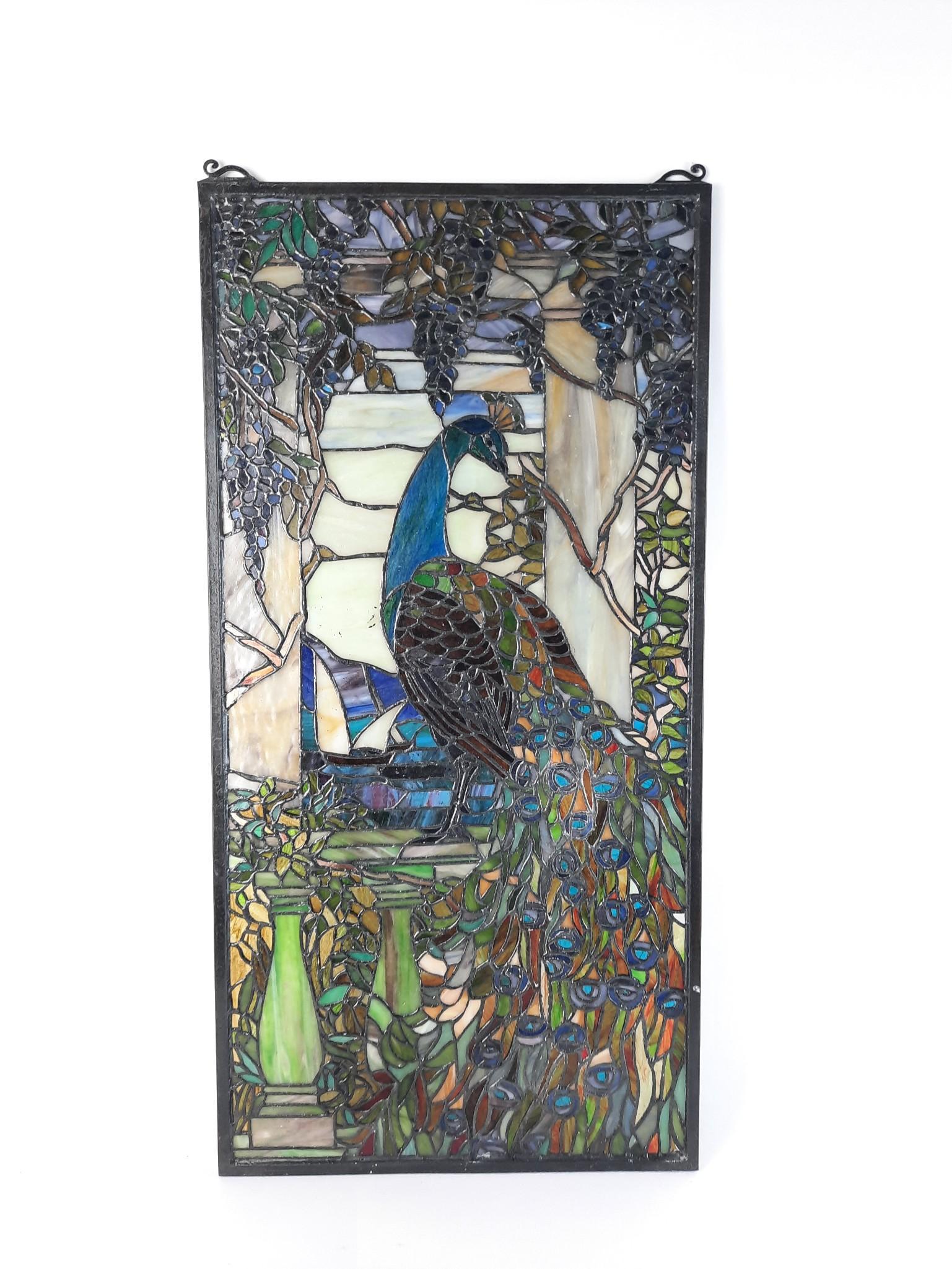 Peacock Stained Glass Window Panel (1 of 4)