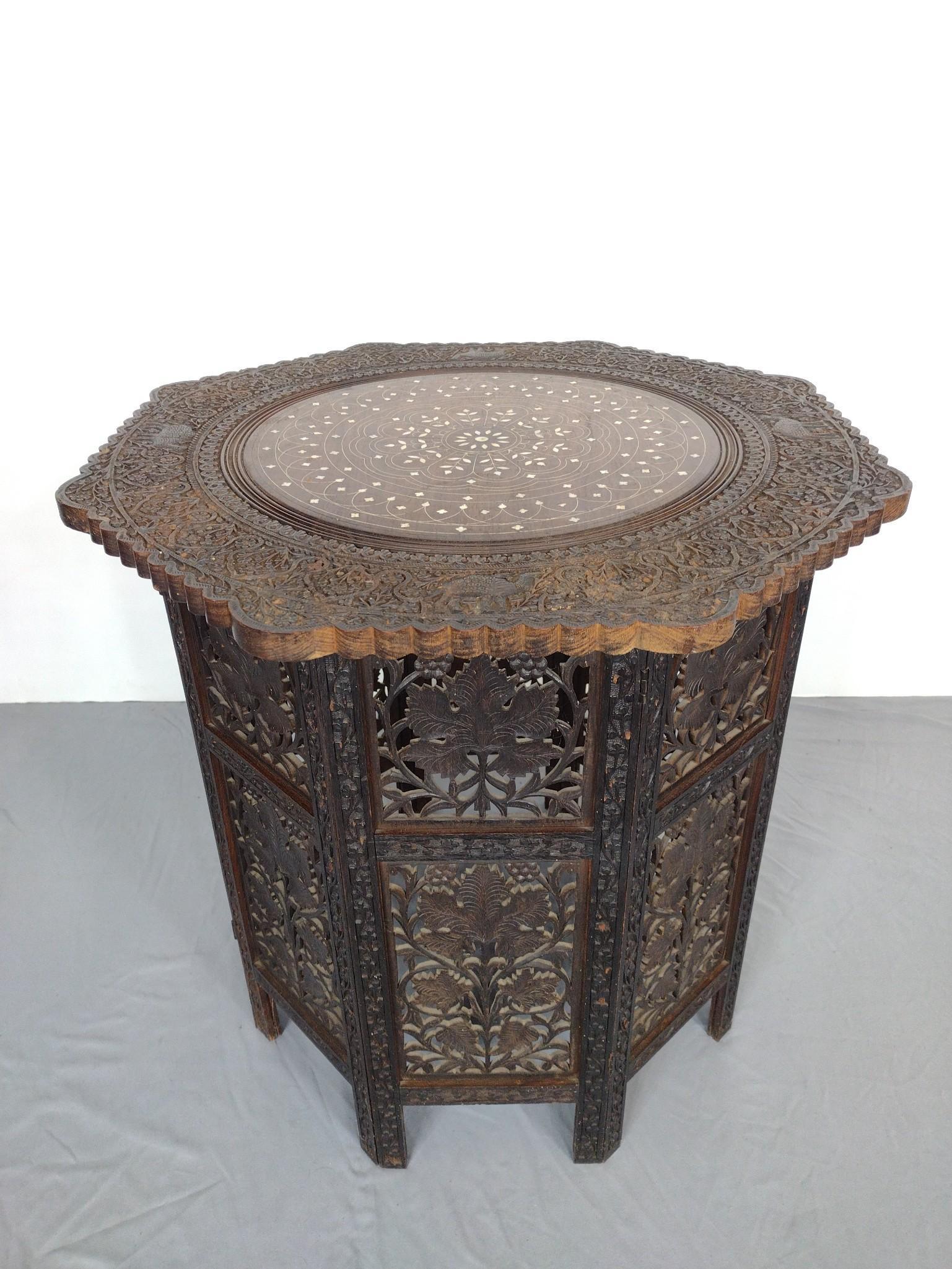 Inlaid Indian Table with Mother of Pearl (1 of 4)