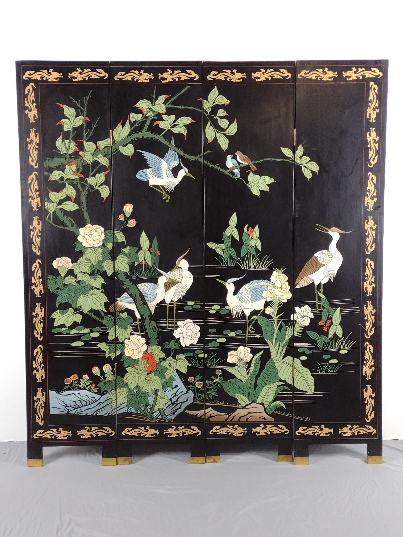 4 Panel Asian Room Screen (1 of 6)