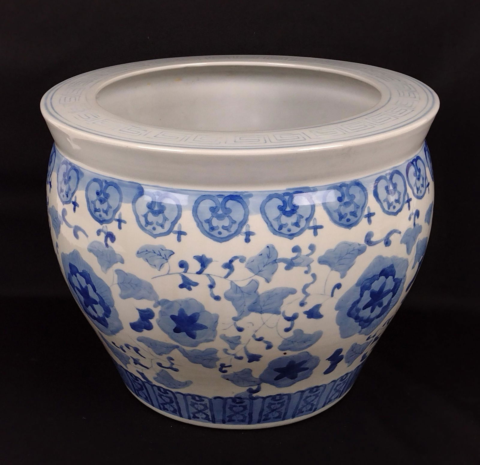 Blue and White Ceramic Planter (1 of 2)
