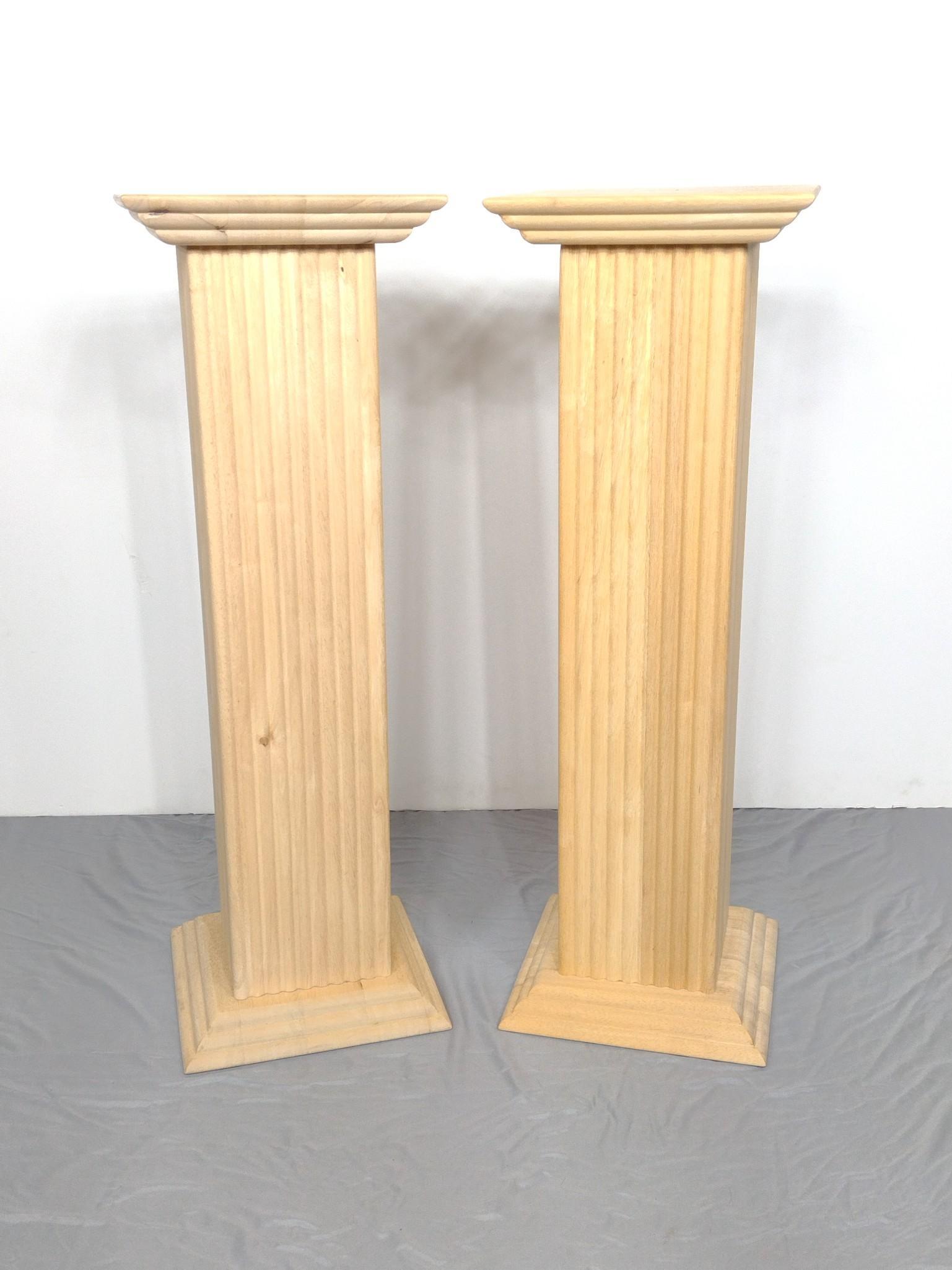 Pair Of Wood Pedestals (1 of 3)