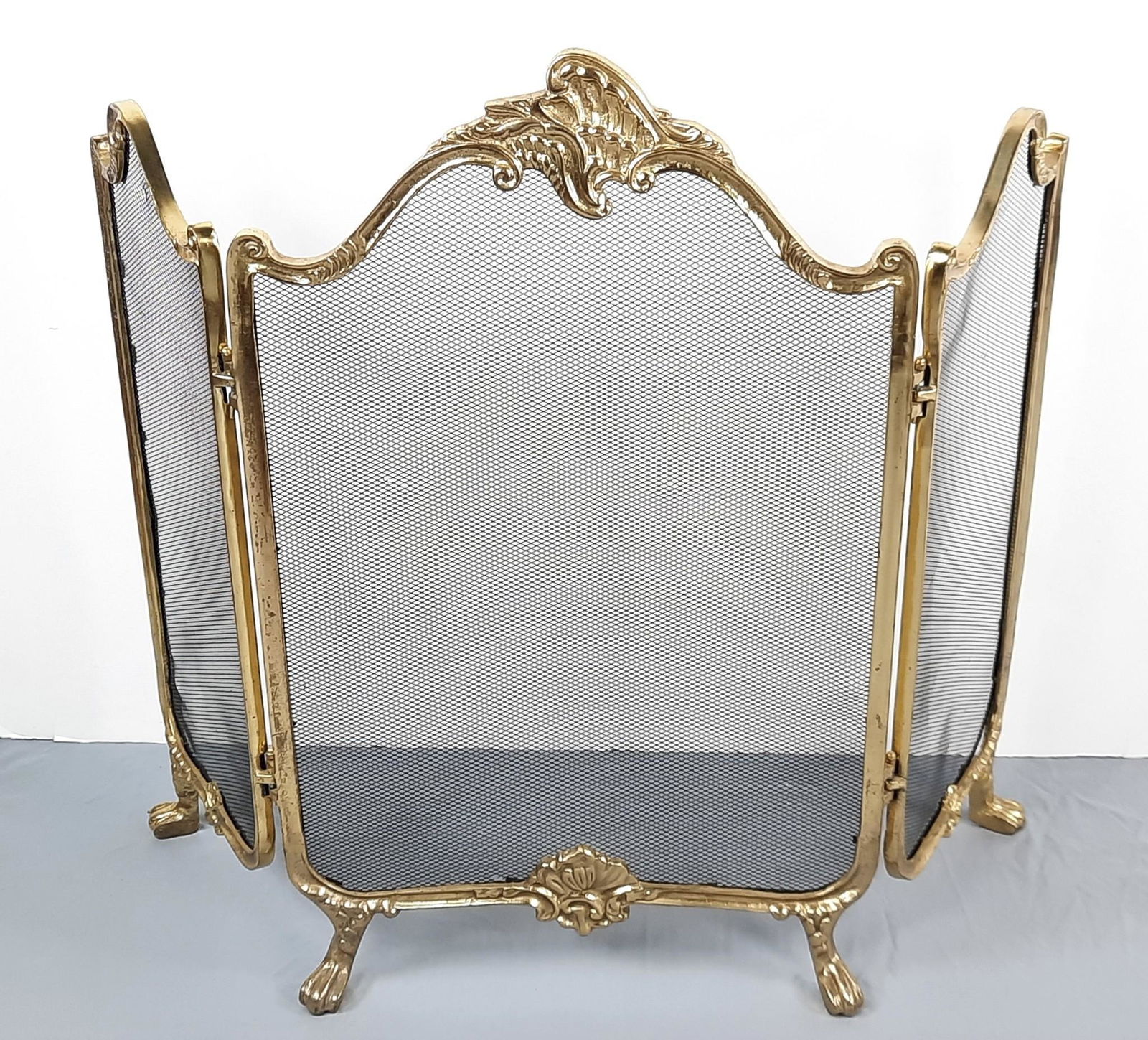 Brass Fire Screen with Claw Feet (1 of 3)