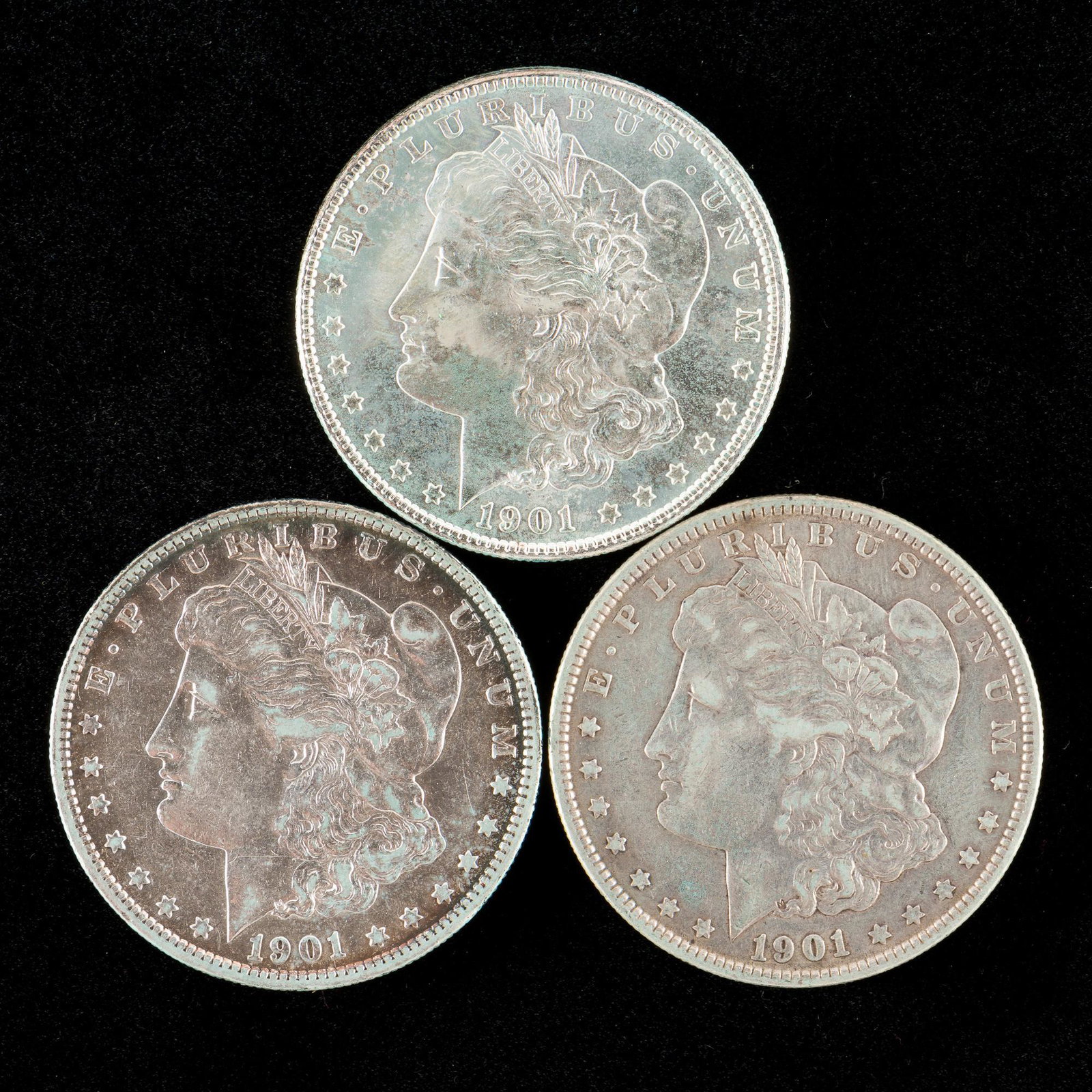 3 Morgan Silver Dollars Incl 1901 (1 of 2)