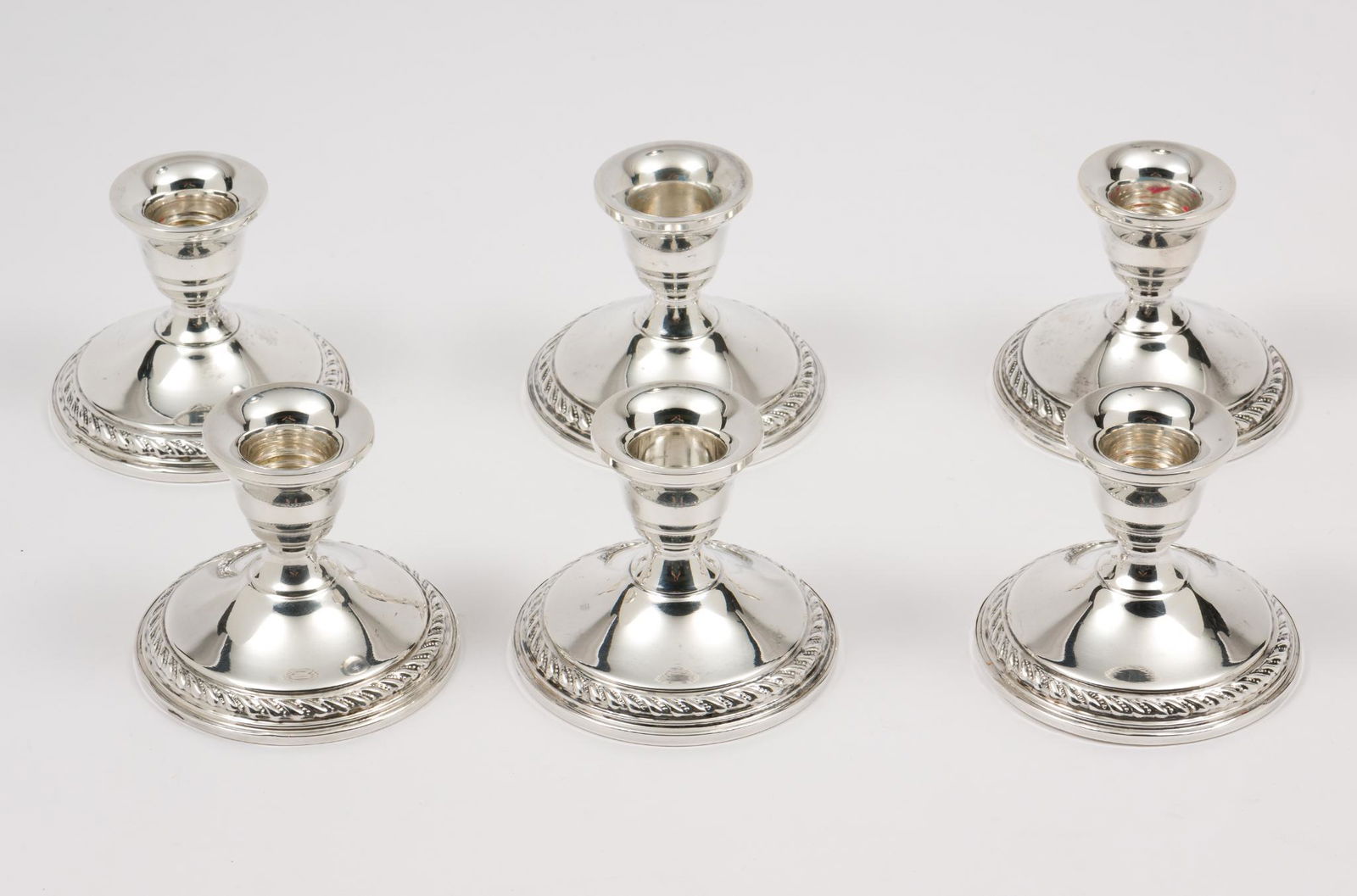 Set of 6 Preisner Weighted Sterling Candle Holders (1 of 3)