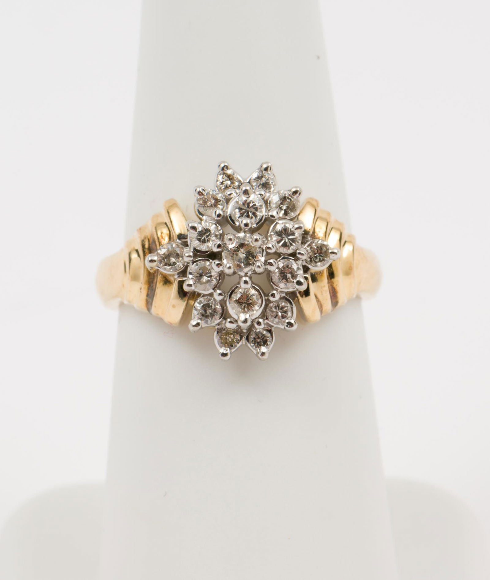 14K .78 CTW Diamond Cluster Ring (1 of 3)
