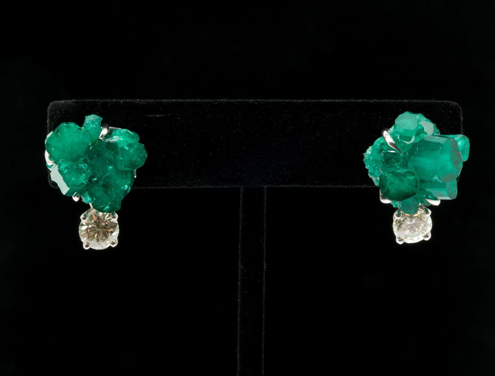 14K Emerald & 1.74 CTW Diamond Earrings (1 of 5)