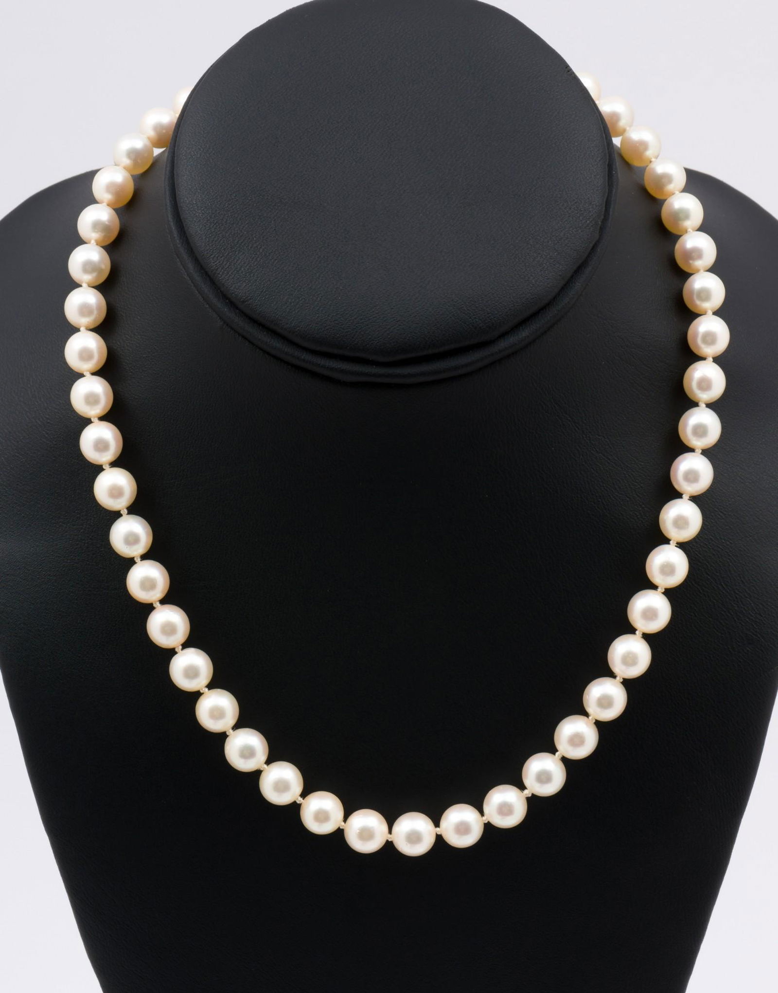 Pearl Necklace w/ Diamond Clasp (1 of 4)