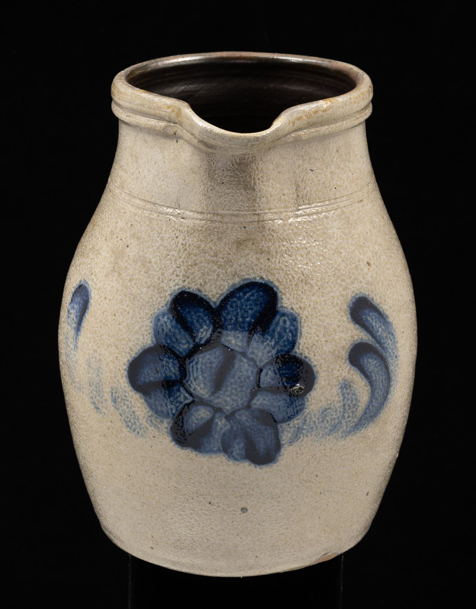 Cobalt Decorated Stoneware Pitcher (1 of 6)