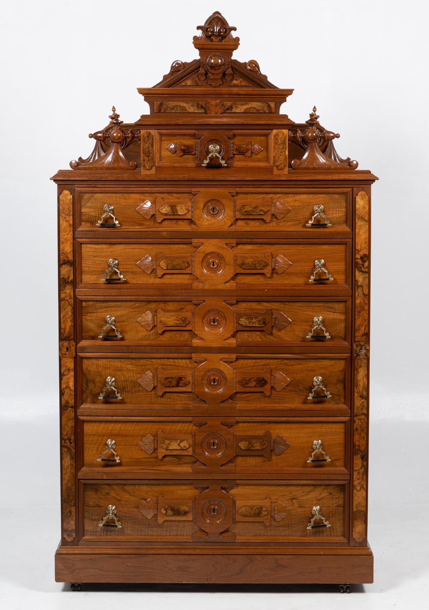 High Grade Renaissance Revival High Chest (1 of 10)
