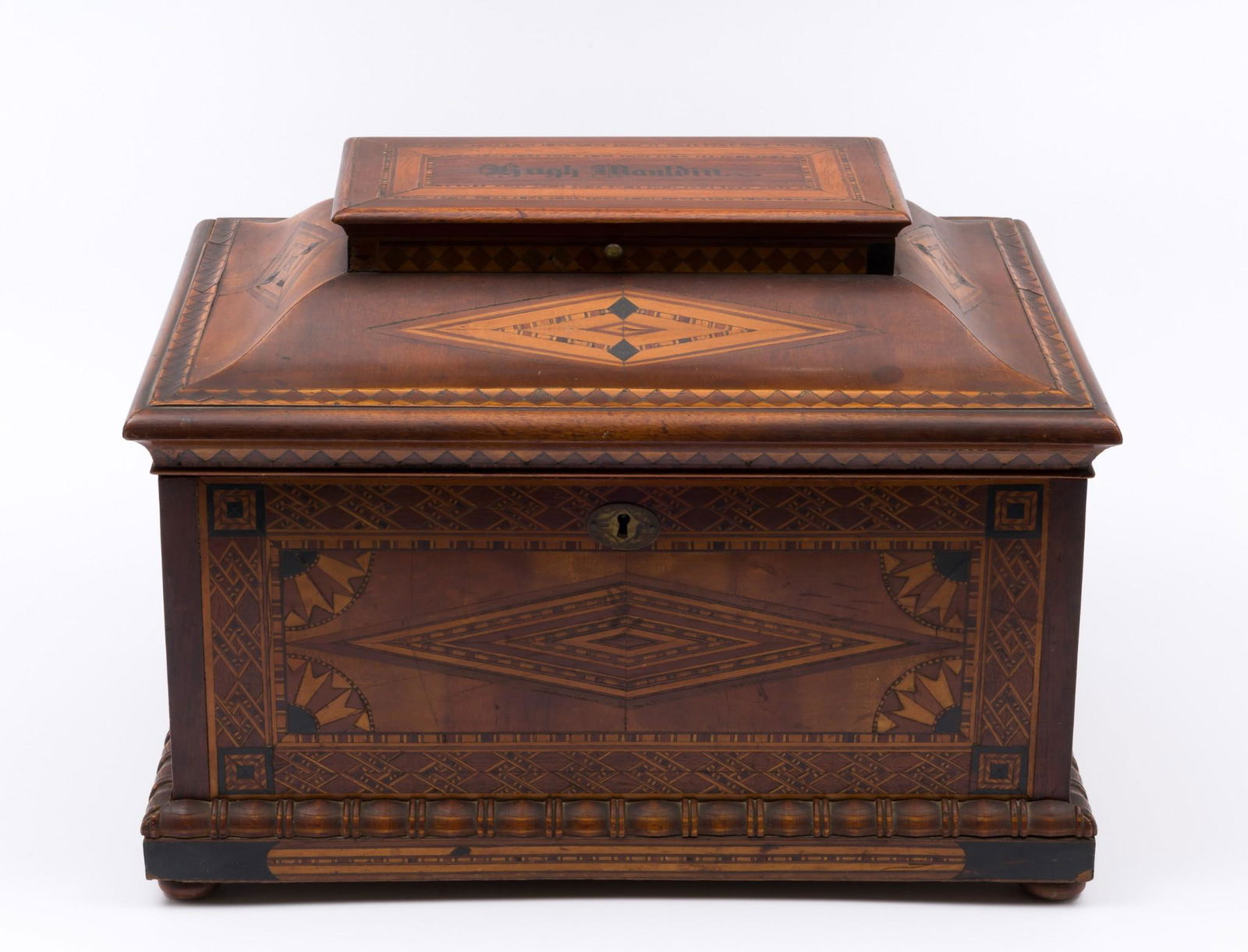 19th Century Marquetry Inlaid Jewelry Casket (1 of 13)