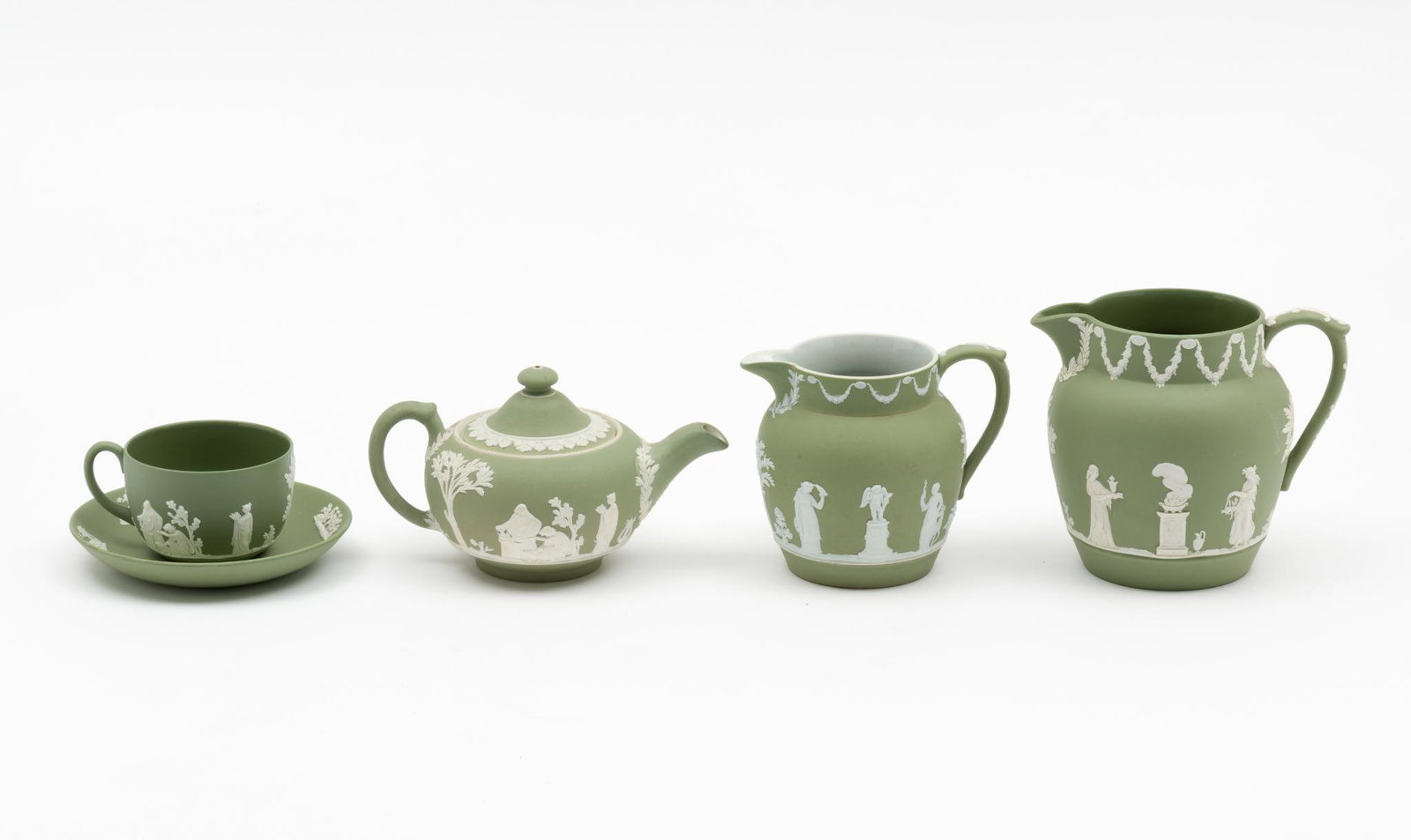 4 Pcs Wedgwood Light Green Jasperware (1 of 18)