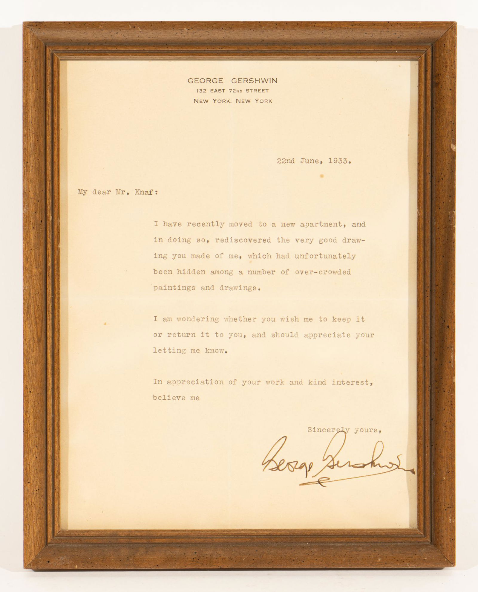 George Gershwin Typed Letter, Signed (1 of 4)