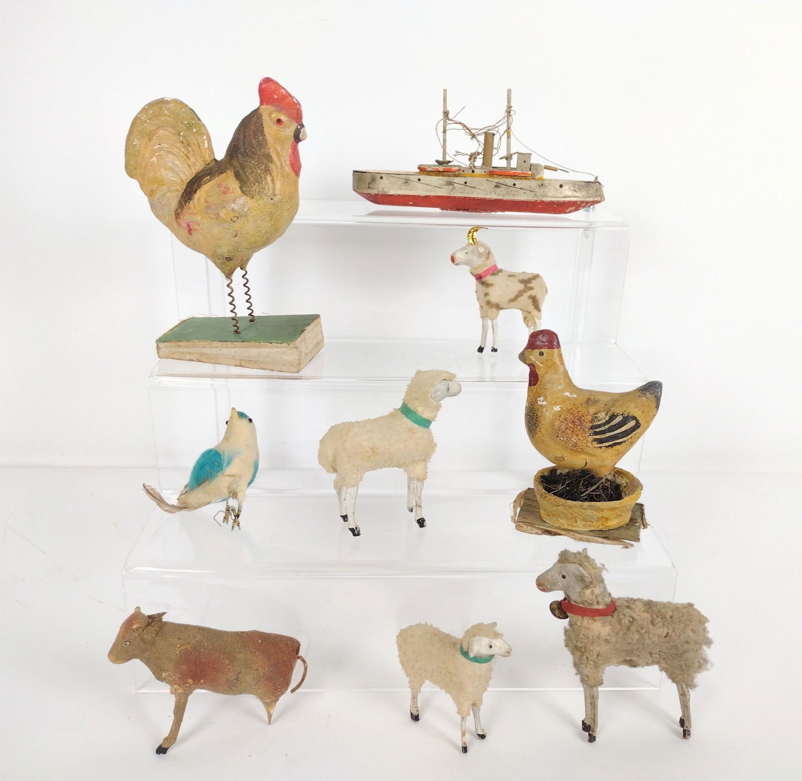 9 Vintage Figures Incl Boat (1 of 13)