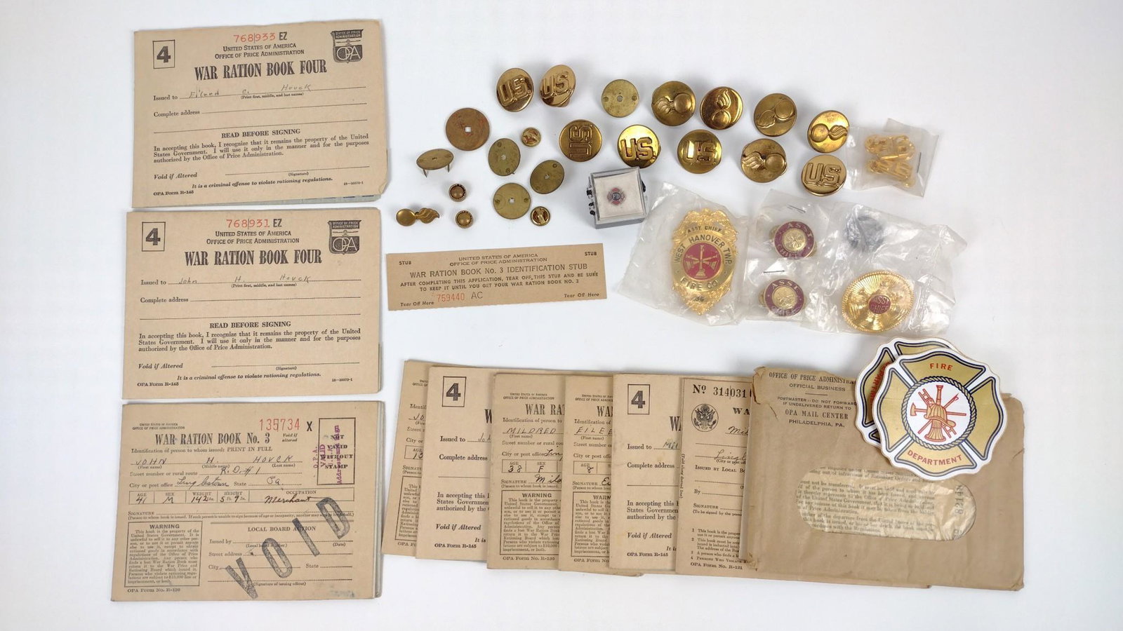 42 Pcs incl Military Buttons and Fire Badges (1 of 7)