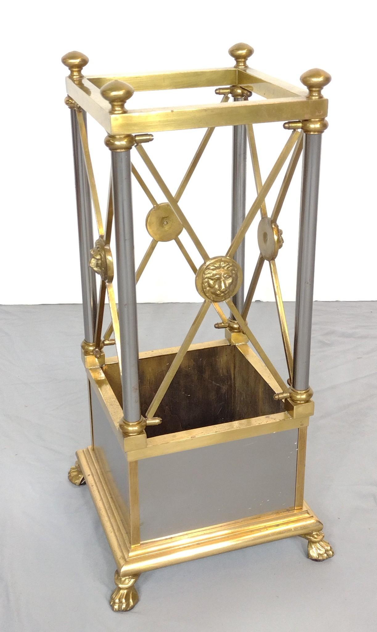 Brass & Brushed Metal Umbrella Stand (1 of 3)