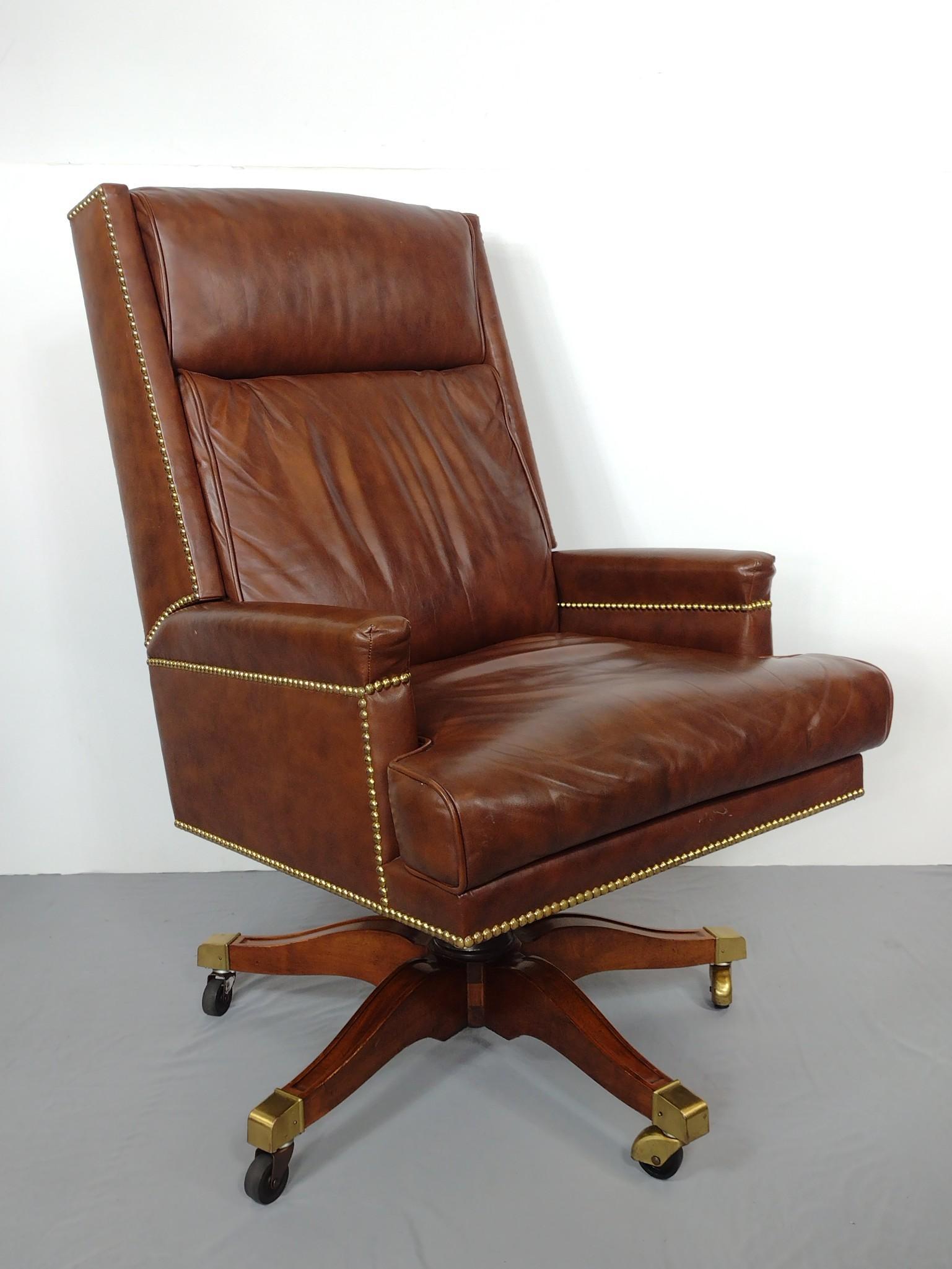 Baker Furniture Co. Leather Executive Office Chair (1 of 8)