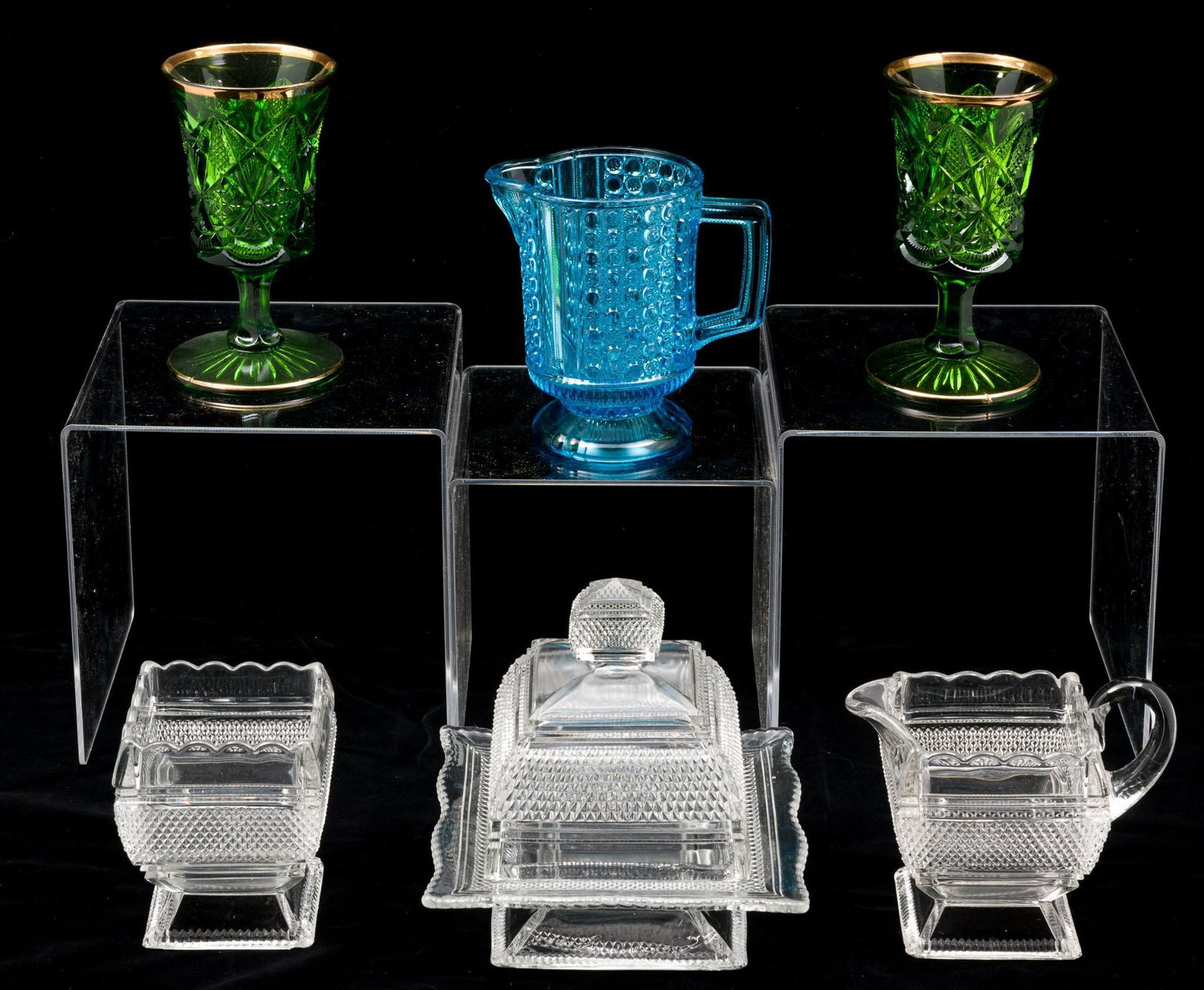 6 Pcs Pressed Glass (1 of 8)