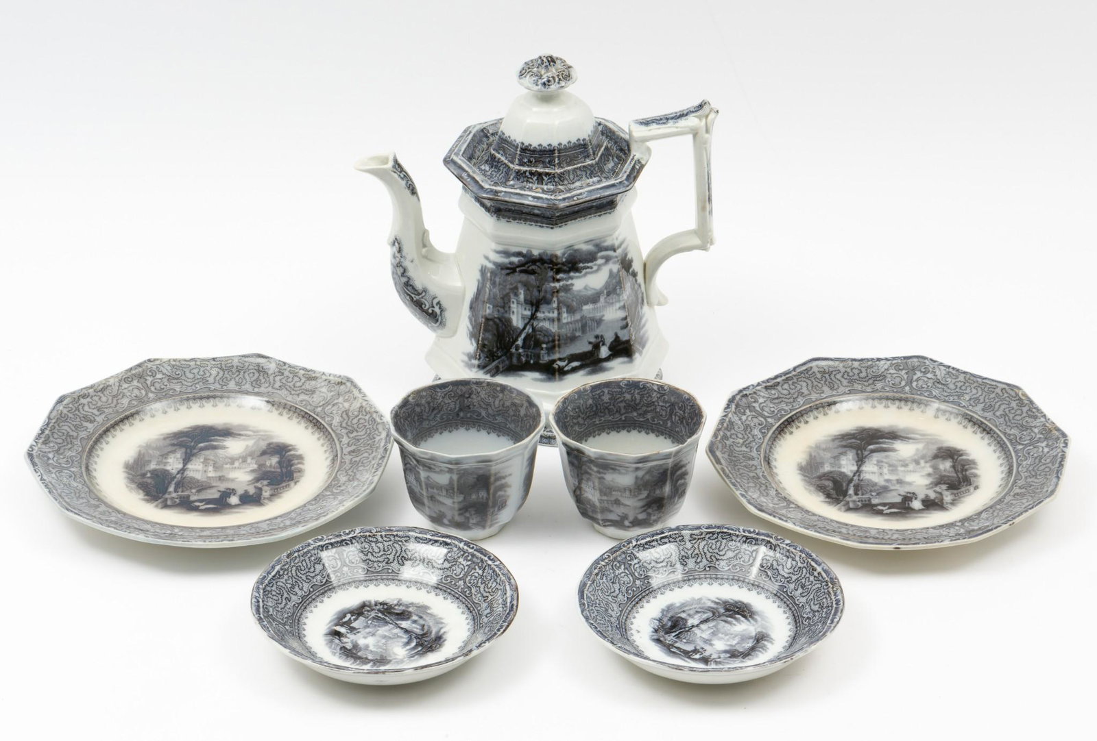 7 Pcs Ironstone Transferware (1 of 12)