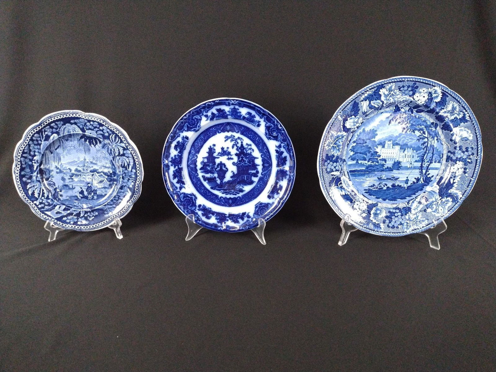 3 Pcs Flow Blue Incl Historical (1 of 7)