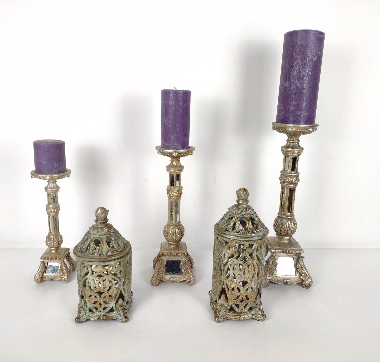 3 Candle Stands & 2 Jars (1 of 1)