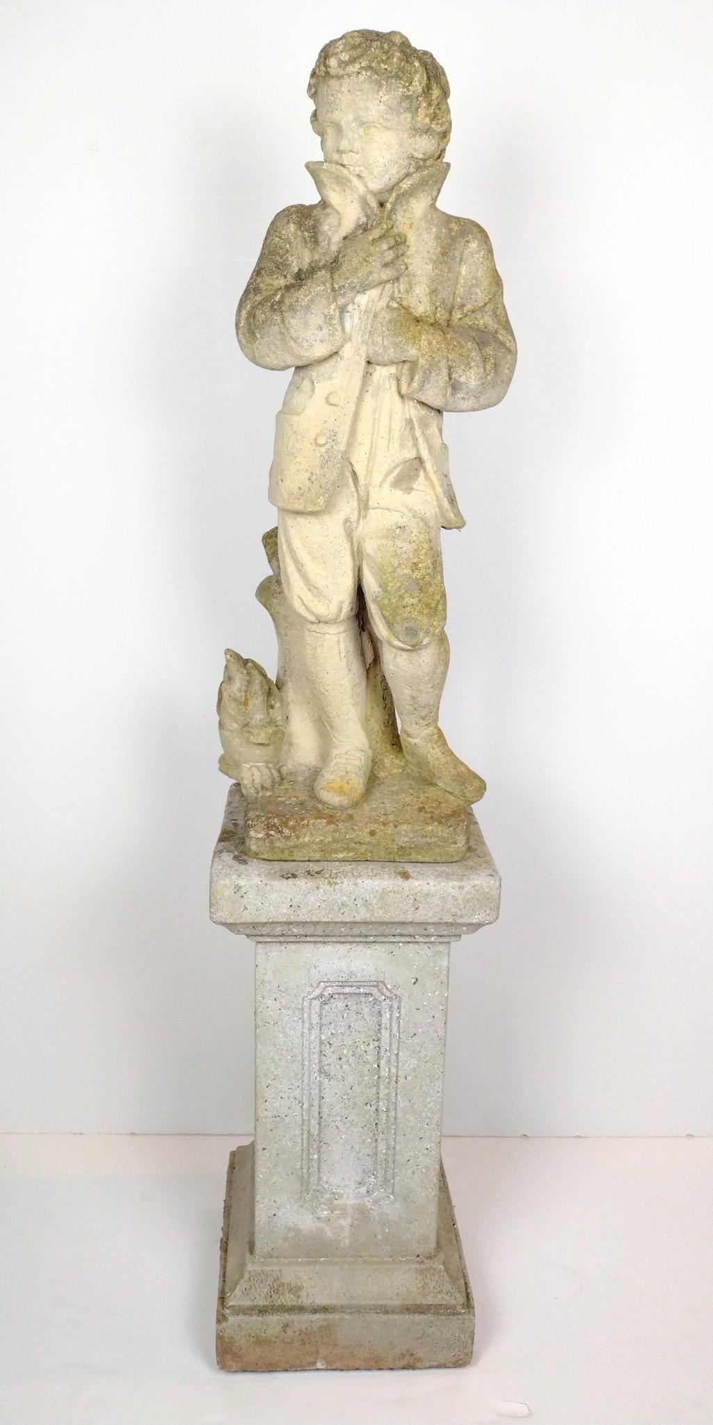 Concrete Statue and Pedestal (1 of 4)