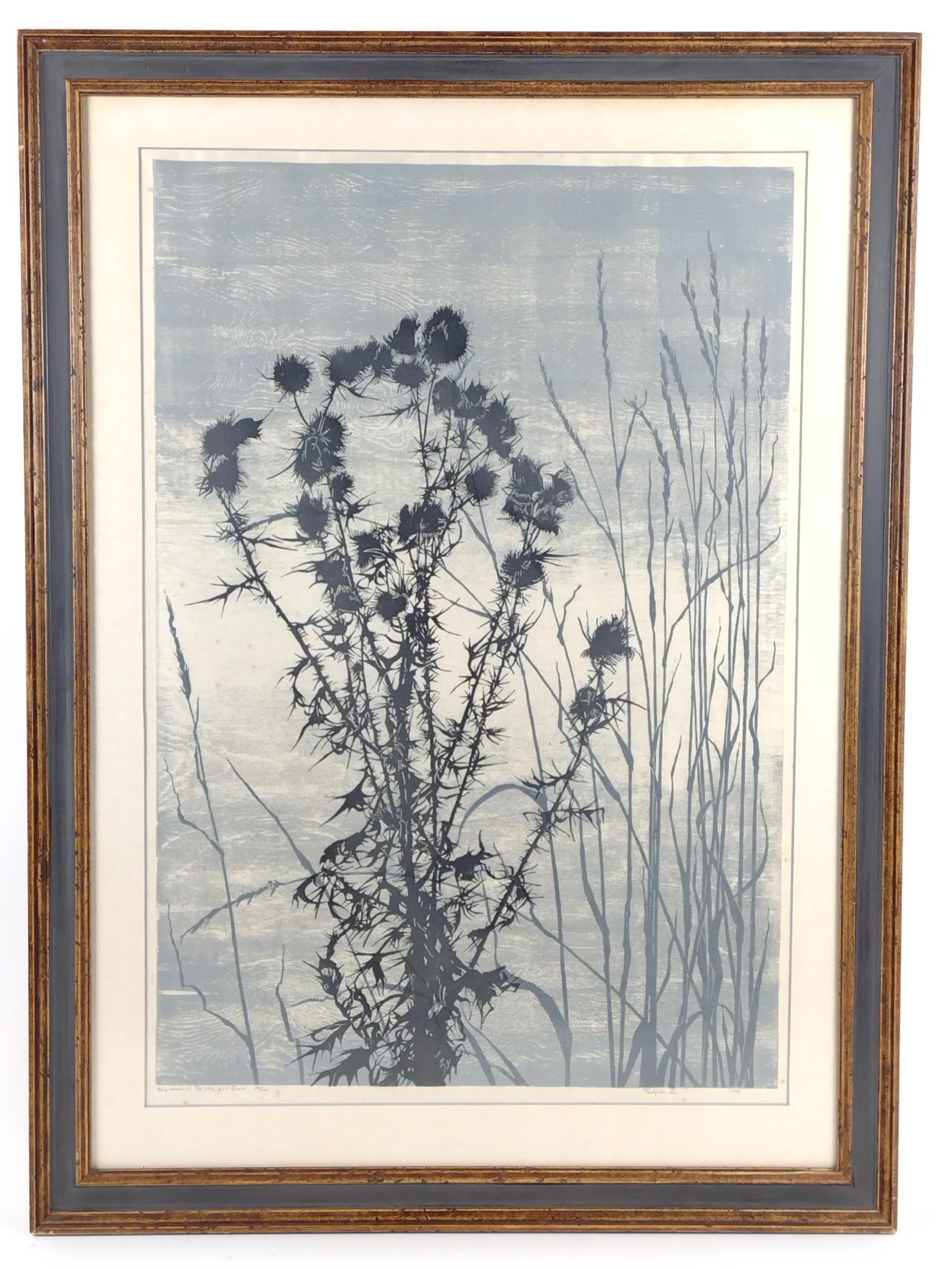 Torbjorn Z Thistle and Grass Ltd Ed Woodcut (1 of 5)