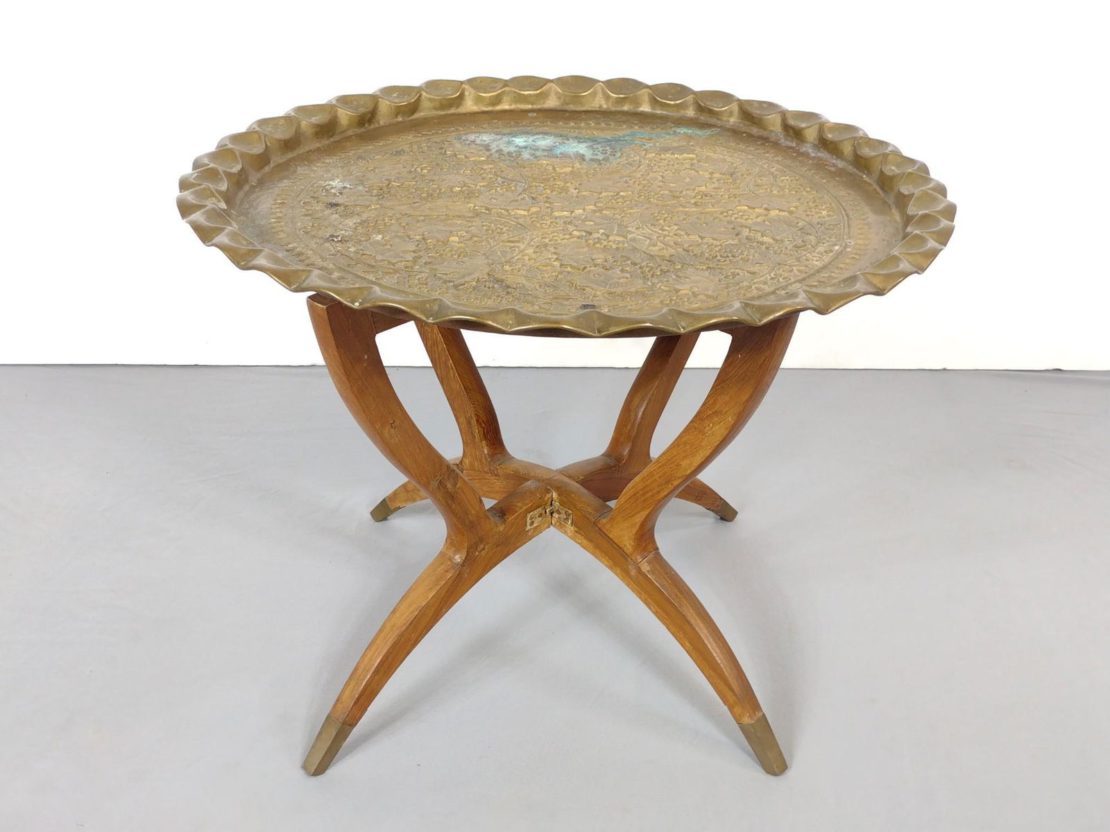 Antique Brass Tray Table (1 of 4)