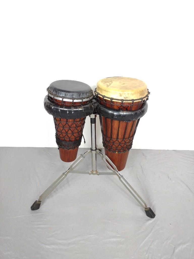2 Drum Brothers Conga Drums With Stand (1 of 4)