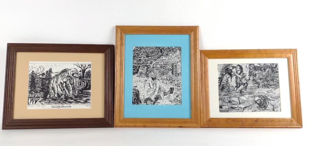 3 Barbara Stanakis Burke Native American Colored Prints (1 of 2)