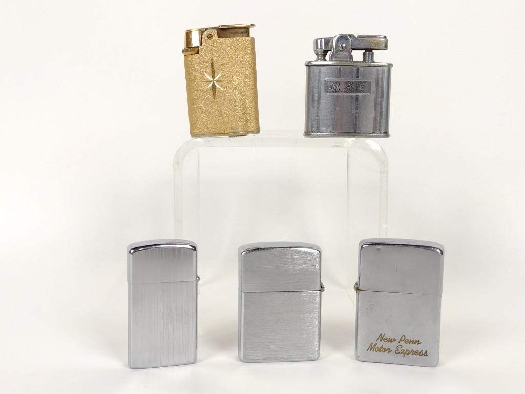 5 Vintage Lighters incl Zippo (1 of 3)