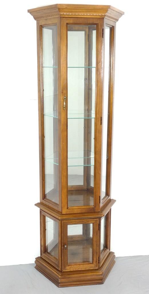 Curio Cabinet: 24-3/4" wide X 12-1/2" deep X 70-3/4" high. MG. IMPORTANT: Before bidding, please read the terms and conditions. When you registered for the auction you agreed to these terms and will be required to c