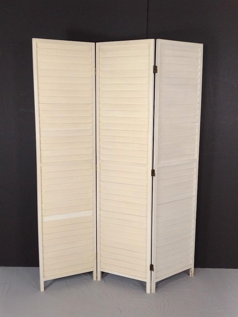 White Three Panel Room Screen (1 of 2)