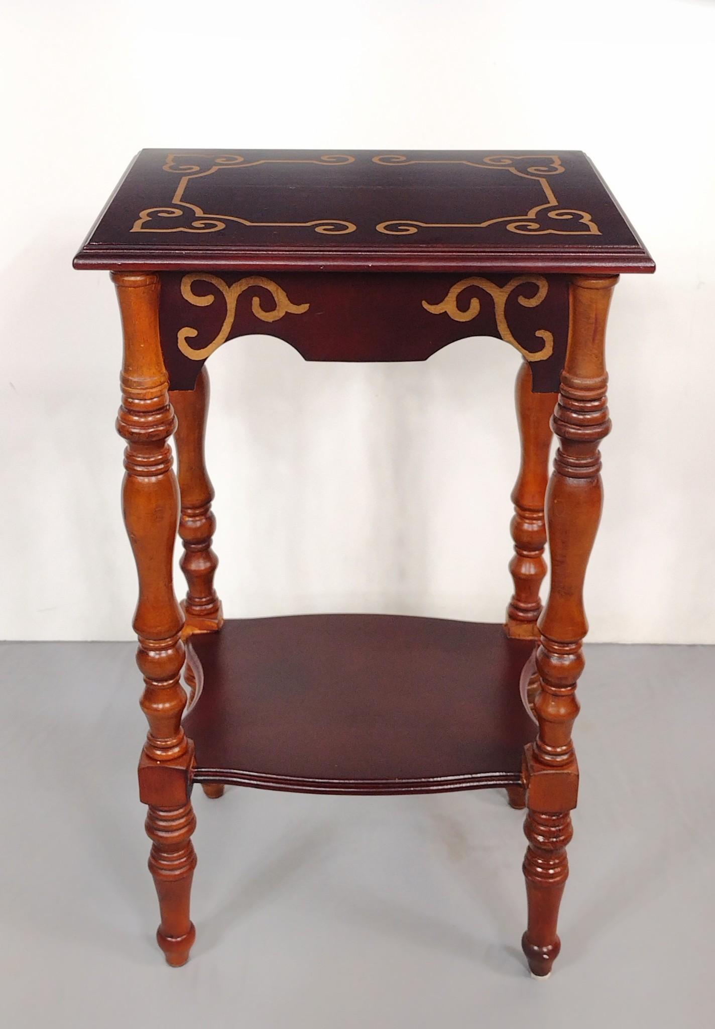 Side Table: 15-1/4" wide x 12" deep x 26" high. LR IMPORTANT: Before bidding, please read the terms and conditions. When you registered for the auction you agreed to these terms and will be required to comply wit