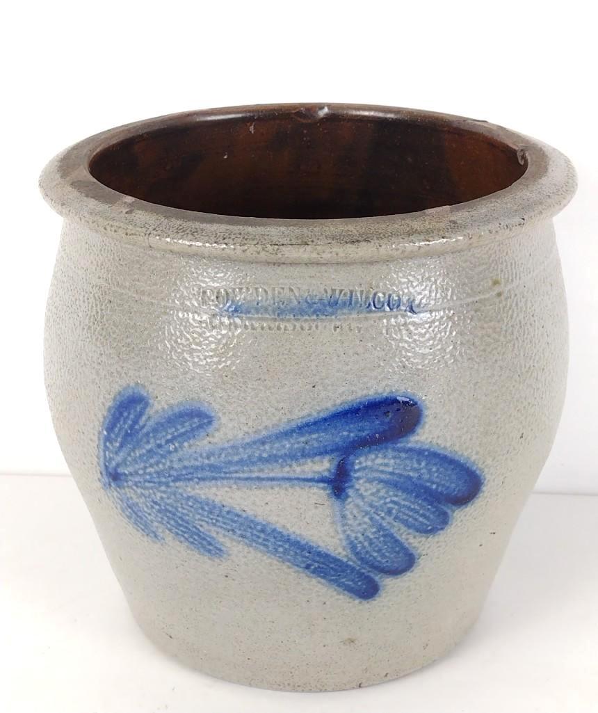 Cowden & Wilcox Harrisburg Cobalt Decorated Crock (1 of 4)