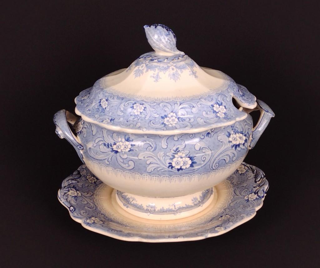 Clarendon Transferware Soup Tureen with Underplate (1 of 3)
