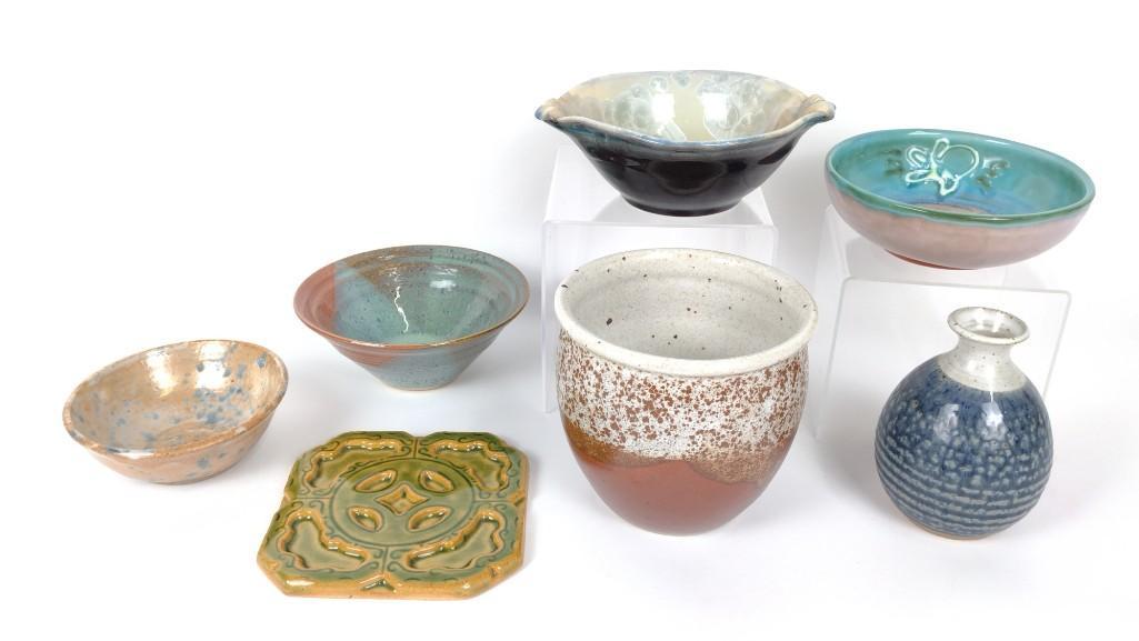 7 Pcs Studio Pottery incl Signed (1 of 7)