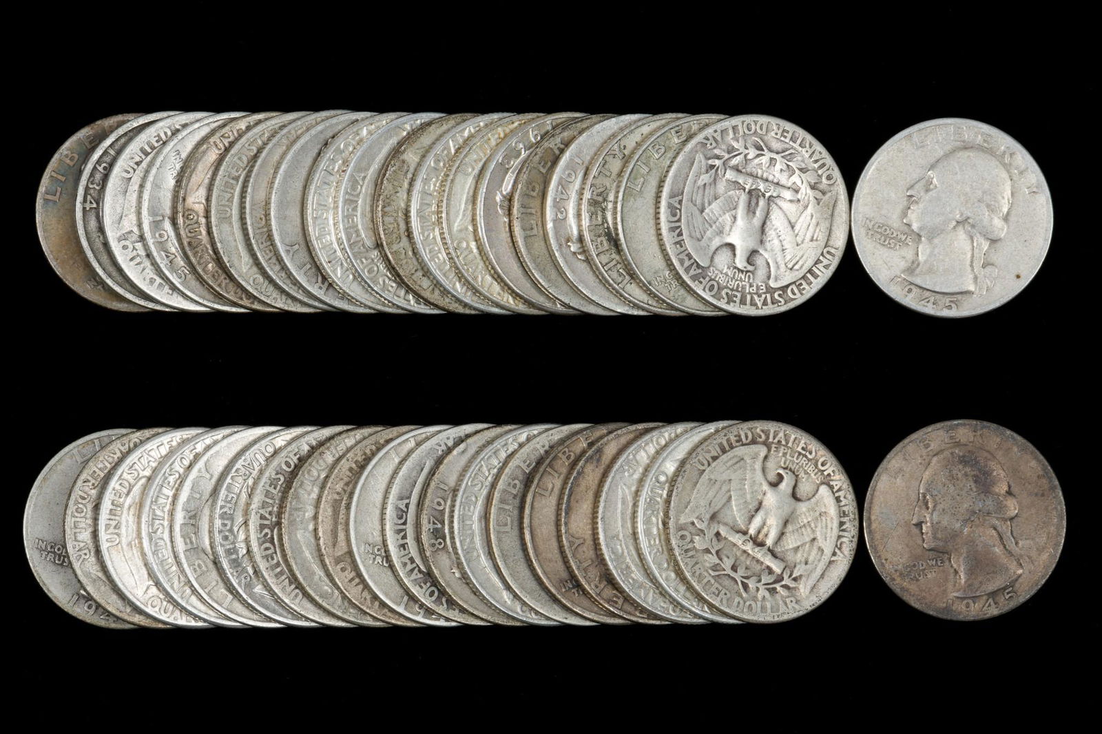 40 Washington Quarters (1934 - 1964) (1 of 1)