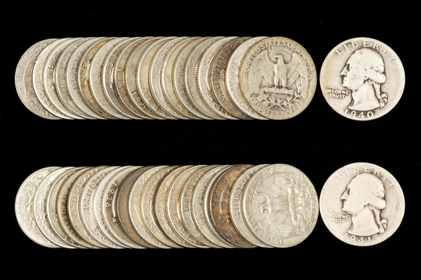 40 Washington Quarters (1936-S - 1964) (1 of 1)