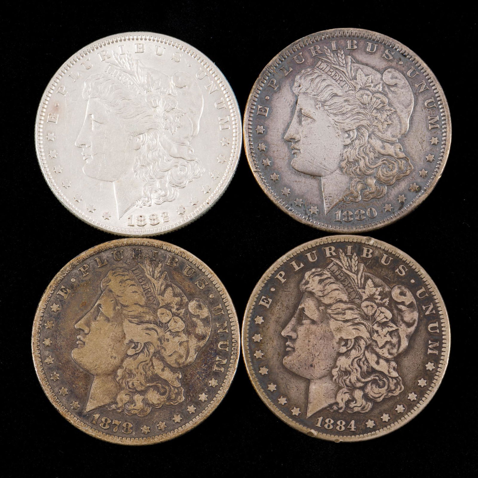 4 Morgan Silver Dollars Incl 1878-S (1 of 2)